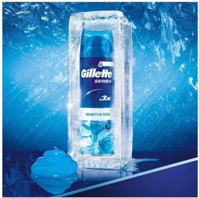 Гель для бритья Gillette Sensitive Cool Бережное охлаждение с ментолом (200мл)