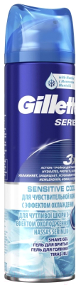 Гель для бритья Gillette Sensitive Cool Бережное охлаждение с ментолом (200мл)