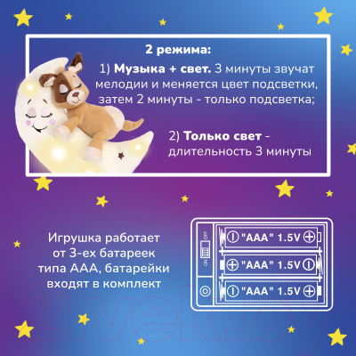 Мягкая игрушка Лунатики Зверюшки-баюшки Собака / 8868
