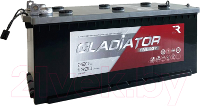 Автомобильный аккумулятор Gladiator Energy 220 4 Рус 1390A клемма болт с бортом (220 А/ч)