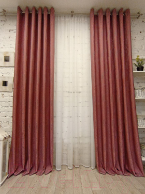 Шторы Модный текстиль 06L / 112MTSOFT13 (250x210, 2шт, розовый)