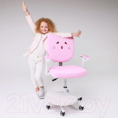 Кресло детское AksHome Catty White (котенок розовый)
