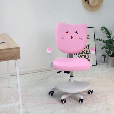 Кресло детское AksHome Catty White (котенок розовый)