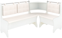 Уголок кухонный мягкий Кортекс-мебель Оазис-2 108x163 (белый/ваниль) - 