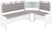 Уголок кухонный мягкий Кортекс-мебель Оазис-2 108x163 (белый/капучино) - 