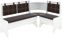 Уголок кухонный мягкий Кортекс-мебель Оазис-2 108x163 (белый/коричневый) - 