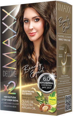 Крем-краска для волос Maxx Deluxe Premium Hair Dye Kit тон 6.0 (темно-русый)