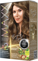 Крем-краска для волос Maxx Deluxe Premium Hair Dye Kit тон 7.0 (русый натуральный) - 