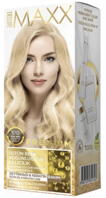 Крем-краска для волос Maxx Deluxe Premium Hair Dye Kit тон 10.0 (светлый блондин)