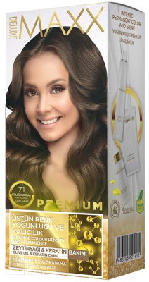 Крем-краска для волос Maxx Deluxe Premium Hair Dye Kit тон 7.1 (пепельно-русый)