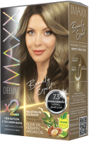 Крем-краска для волос Maxx Deluxe Premium Hair Dye Kit тон 7.3 (фундук) - 