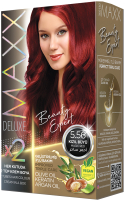 Крем-краска для волос Maxx Deluxe Premium Hair Dye Kit тон 5.65 (клубнично-красный) - 