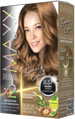 Крем-краска для волос Maxx Deluxe Premium Hair Dye Kit тон 8.37 (песочный)