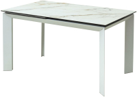 Обеденный стол M-City Cremona 160 KL-188 / DECDF501TKL188WHT160 (контрастный мрамор/белый) - 