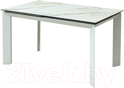 Обеденный стол M-City Cremona 160 KL-188 / DECDF501TKL188WHT160 (контрастный мрамор/белый)