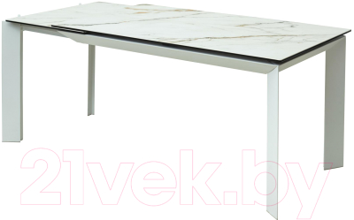 Обеденный стол M-City Cremona 160 KL-188 / DECDF501TKL188WHT160 (контрастный мрамор/белый)