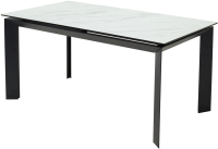 Обеденный стол M-City Cremona 160 KL-99 / DECDF501TKL99BLK160 (белый мрамор матовый/черный) - 