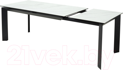 Обеденный стол M-City Cremona 160 KL-99 / DECDF501TKL99BLK160 (белый мрамор матовый/черный)