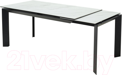 Обеденный стол M-City Cremona 160 KL-99 / DECDF501TKL99BLK160 (белый мрамор матовый/черный)