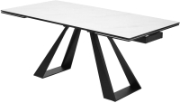 Обеденный стол M-City Fondi 180 Marbles KL-99 / 614M04919 (белый мрамор матовый/черный) - 