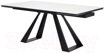 Обеденный стол M-City Fondi 180 Marbles KL-99 / 614M04919 (белый мрамор матовый/черный)