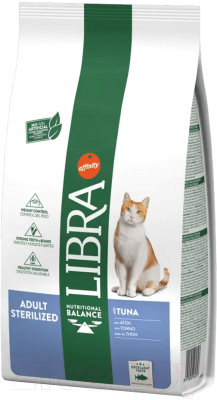 Сухой корм для кошек Libra Cat для стерилизованных с тунцом (8кг)