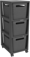 Комод пластиковый Rotho Brisen Tower / 1049708853 (3x16л, антрацит/черный) - 