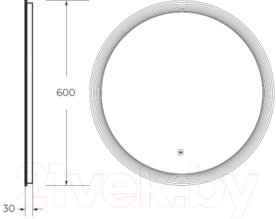 Зеркало Cezares CZR-SPC-ECO-600-LED-TCH