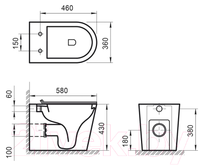 Унитаз приставной BelBagno Flay-R BB1003CBR/BB870SC