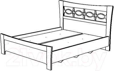 Двуспальная кровать Мебель-КМК Лаура 1600 КМК 0863.2 (белый/дуб венеция)