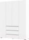 Шкаф Стендмебель Хелен ШК 05 с ящиками (белый/белый) - 