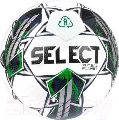 Мяч для футзала Select Futsal Planet v22 FIFA Basic / 1033460004 (белый/зеленый)