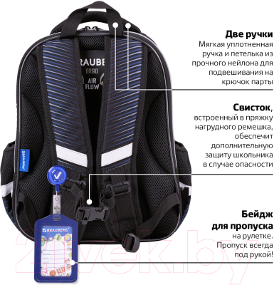 Изображение товара Школьный рюкзак Brauberg Quadro Sport car / 271359