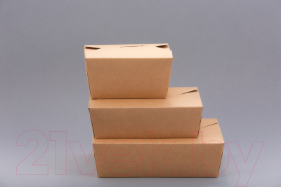 Набор одноразовых контейнеров Paperko Четырехклапанный ланч1330 (50шт)