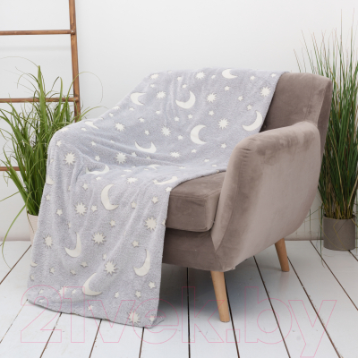 Плед Casa Conforte Stella Cosmos 200x220 / 6154410 (серый светящийся)