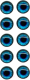 Набор глазок декоративных ХоббиБум Для игрушек радужные 12мм (10шт, голубой) - 