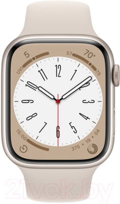 Умные часы Apple Watch Series 8 GPS 45mm / MNUP3 (звездный свет, ремешок S/M)
