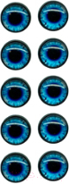 Набор глазок декоративных ХоббиБум Для игрушек радужные 16мм (10шт, голубой)