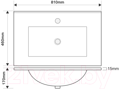 Тумба с умывальником ЗОВ Дион 80 / D80LWPFM1015GKV5-OL80 (бежевый глянец)