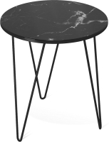 Журнальный столик Мебелик SHT-CT27 (черный муар/черный мрамор) - 