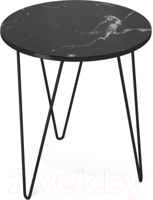 Журнальный столик Мебелик SHT-CT27 (черный муар/черный мрамор)