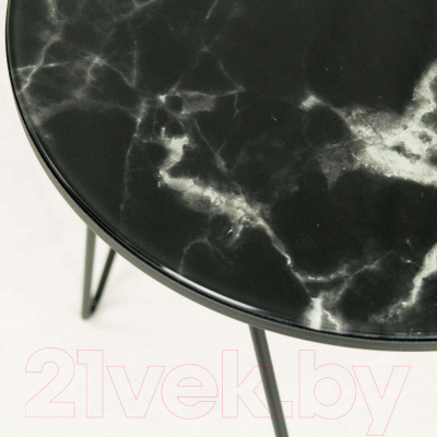 Журнальный столик Мебелик SHT-CT27 (черный муар/черный мрамор)