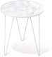 Миниатюра изображения товара Журнальный столик Мебелик SHT-CT27 (белый муар/белый мрамор)
