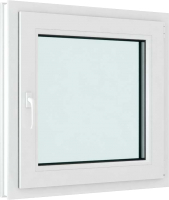 Окно ПВХ Brusbox Futuruss Одностворчатое Поворотно-откидное правое 2 стекла (600x600x60) - 