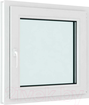 Окно ПВХ Brusbox Futuruss Одностворчатое Поворотно-откидное правое 2 стекла (600x600x60)
