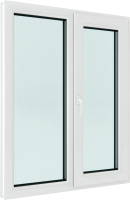 Окно ПВХ Brusbox Futuruss Двухстворчатое Поворотно-откидное правое 2 стекла (1650x1650x60) - 