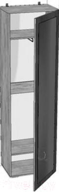 Шкаф Премиум Рондо 2 с зеркалом (бодега светлый/глиняный серый)