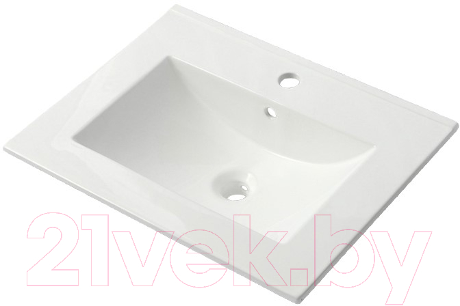Тумба с умывальником ЗОВ Парма 60 / P60LWP0MWHMC1A-OL60 (белый/белый галифакс) — фото 3