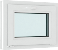 Окно ПВХ Brusbox Futuruss Фрамужное открывание 2 стекла (500x600x60) - 