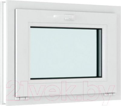 Окно ПВХ Brusbox Futuruss Фрамужное открывание 2 стекла (500x600x60)
